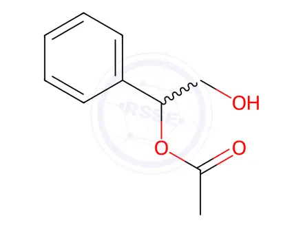 Chemical structure of Acetic acid α-(hydroxymethyl)benzyl ester