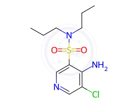 Chemical structure of 4-Amino-5-chloro-N,N-dipropylpyridine-3-sulfonamide