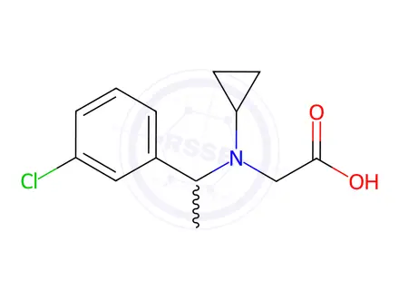 Chemical structure of N-(1-(3-chlorophenyl)ethyl)-N-cyclopropylglycine