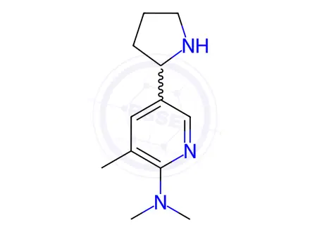 Chemical structure of N,N,3-trimethyl-5-(pyrrolidin-2-yl)pyridin-2-amine