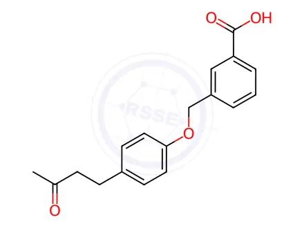 Chemical structure of 3-[4-(3-oxobutyl)phenoxymethyl]benzoic acid