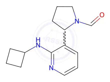 Chemical structure of 2-(2-(Cyclobutylamino)pyridin-3-yl)pyrrolidine-1-carbaldehyde