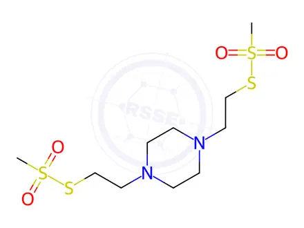Chemical structure of 2,2’-Bis(methanethiosulfonato)diethylpiperazine