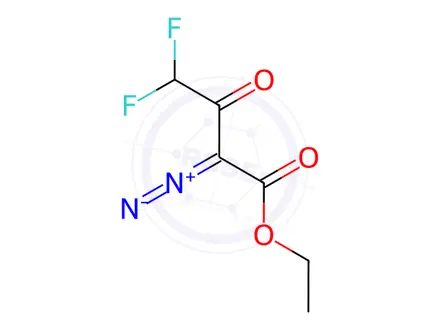 Chemical structure of Butanoic acid, 2-diazo-4,4-difluoro-3-oxo-, ethyl ester