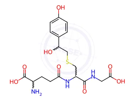 Chemical structure of S-[2-Hydroxy-2-(4-hydroxyphenyl)ethyl]-L-glutathione