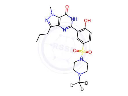 Chemical structure of Desethyl Sildenafil-d3