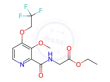 Chemical structure of GLYCINE, N-[[3-METHOXY-4-(2,2,2-TRIFLUOROETHOXY)-2-PYRIDINYL]CARBONYL]-, ETHYL ESTER