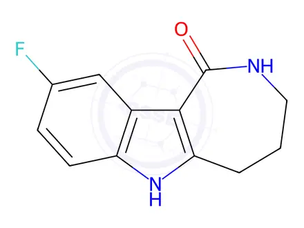 Chemical structure of 9-Fluoro-1h,2h,3h,4h,5h,6h-azepino[4,3-b]indol-1-one