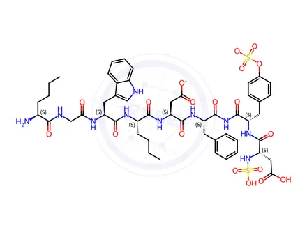 Chemical structure of cholecystokinin (26-33), N-alpha-hydroxysulfonyl-Nle(28,31)-