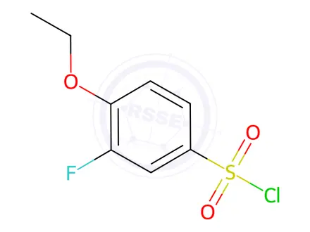Chemical structure of 4-Ethoxy-3-fluorobenzene-1-sulfonyl chloride