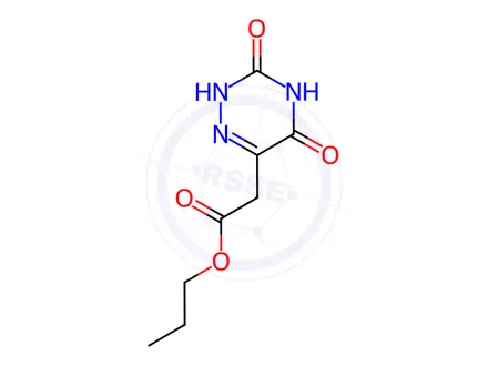 Chemical structure of propyl (3,5-dioxo-2,3,4,5-tetrahydro-1,2,4-triazin-6-yl)acetate