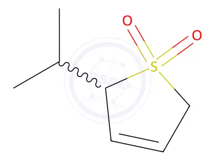 Chemical structure of Thiophene, 2,5-dihydro-2-(1-methylethyl)-, 1,1-dioxide (9CI)