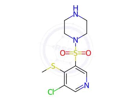 Chemical structure of 1-((5-Chloro-4-(methylthio)pyridin-3-yl)sulfonyl)piperazine