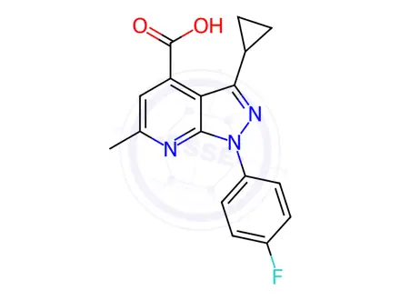 Chemical structure of 3-Cyclopropyl-1-(4-fluorophenyl)-6-methyl-1h-pyrazolo[3,4-b]pyridine-4-carboxylic acid