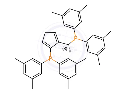Chemical structure of (1S)-1-[Bis(3,5-dimethylphenyl)phosphino]-2-[(1R)-1-[bis(3,5-dimethylphenyl)phosphino]ethyl]ferrocene