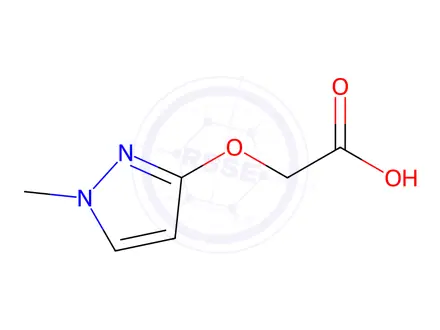 Chemical structure of Acetic acid, 2-[(1-methyl-1H-pyrazol-3-yl)oxy]-
