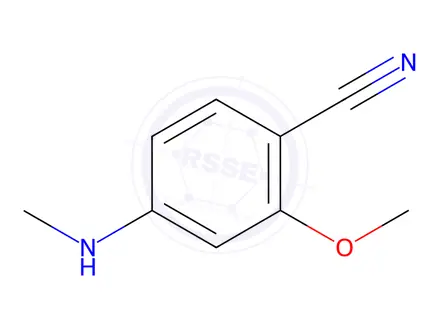 Chemical structure of Benzonitrile, 2-methoxy-4-(methylamino)-