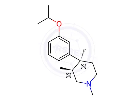 Chemical structure of Piperidine, 1,3,4-trimethyl-4-[3-(1-methylethoxy)phenyl]-, (3S,4S)-