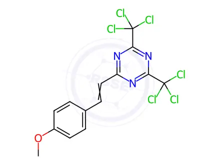 Chemical structure of 2-(4-Methoxystyryl)-4,6-bis(trichloromethyl)-1,3,5-triazine