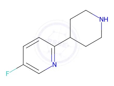 Chemical structure of 5-fluoro-2-(piperidin-4-yl)pyridine dihydrochloride
