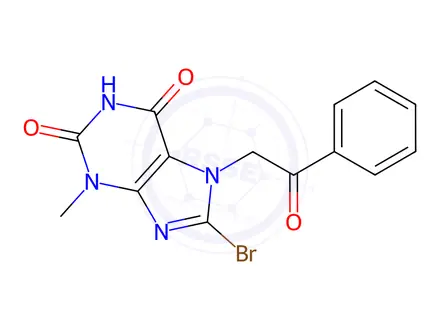 Chemical structure of 8-Bromo-3-methyl-7-(2-oxo-2-phenylethyl)-3,7-dihydro-1H-purine-2,6-dione