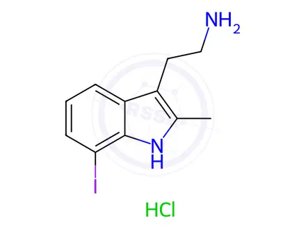 Chemical structure of 2-(7-Iodo-2-methyl-1H-indol-3-yl)ethanamine Hydrochloride