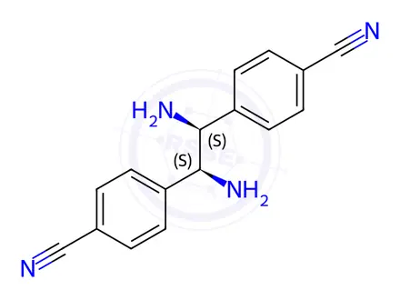 Chemical structure of 4,4'-((1S,2S)-1,2-Diaminoethane-1,2-diyl)dibenzonitrile dihydrochloride