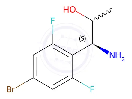 Chemical structure of (1S)-1-amino-1-(4-bromo-2,6-difluorophenyl)propan-2-ol