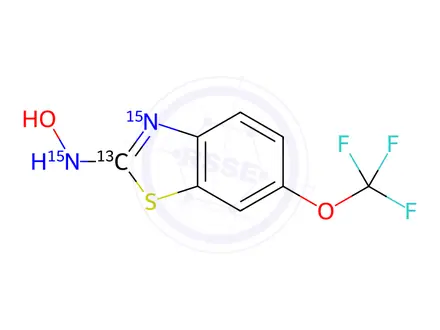 Chemical structure of N-Hydroxy Riluzole-13C,15N2