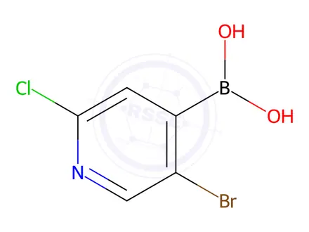 Chemical structure of (5-Bromo-2-chloropyridin-4-yl)boronic acid