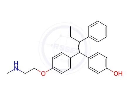 Chemical structure of N-Desmethyl-4-hydroxy Tamoxifen