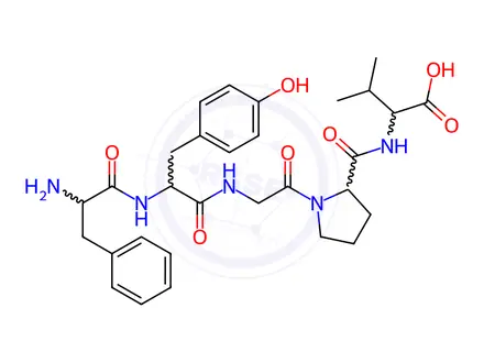 Chemical structure of Osteocalcin (45-49) (human) H-Phe-Tyr-Gly-Pro-Val-OH