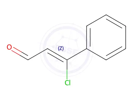 Chemical structure of (Z)-3-chloro-3-phenylacrylaldehyde