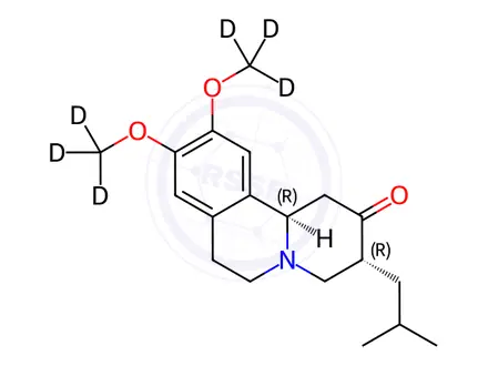 Chemical structure of (3R,11bR)-Tetrabenazine-D6