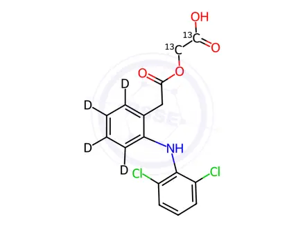 Chemical structure of Aceclofenac 13C2 D4