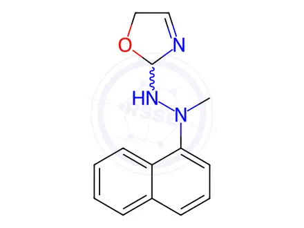 Chemical structure of HYDRAZINE, 1-METHYL-1-(1-NAPHTHYL)-2-(2-OXAZOLINYL)-