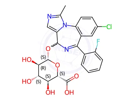 Chemical structure of 4-hydroxymidazolam glucuronide