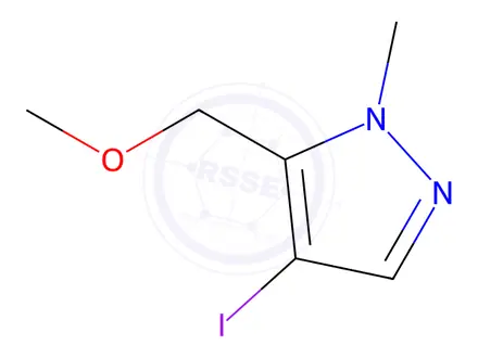 Chemical structure of 4-iodo-5-(methoxymethyl)-1-methyl-1H-pyrazole