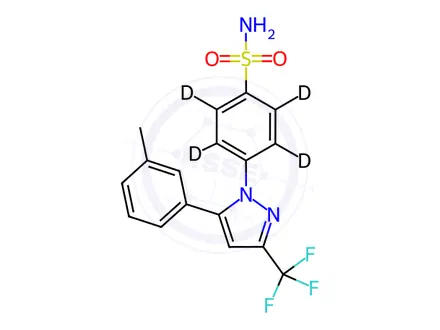 Chemical structure of 4-Desmethyl-3-methyl Celecoxib-d4
