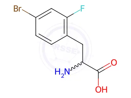 Chemical structure of 4-Bromo-2-fluoro-DL-phenylalanine