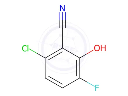 Chemical structure of Benzonitrile, 6-chloro-3-fluoro-2-hydroxy-
