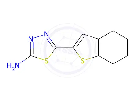 Chemical structure of 5-(4,5,6,7-Tetrahydrobenzo[b]thiophen-2-yl)-1,3,4-thiadiazol-2-amine