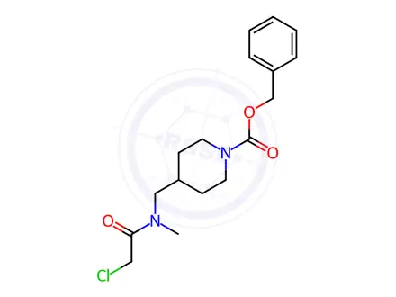 Chemical structure of Benzyl 4-((2-chloro-N-methylacetamido)methyl)piperidine-1-carboxylate