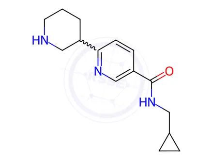 Chemical structure of N-(cyclopropylmethyl)-6-piperidin-3-ylpyridine-3-carboxamide