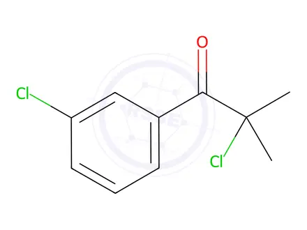 Chemical structure of 1-Propanone, 2-chloro-1-(3-chlorophenyl)-2-methyl-(9CI)