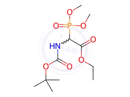 Chemical structure of Acetic acid, [[(1,1-diMethylethoxy)carbonyl]aMino](diMethoxyphosphinyl)-, ethyl ester