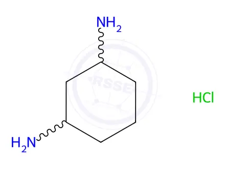 Chemical structure of trans-cyclohexane-1,3-diamine hydrochloride