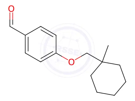 Chemical structure of Benzaldehyde, 4-[(1-methylcyclohexyl)methoxy]-