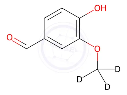 Chemical structure of Vanillin-[D3]