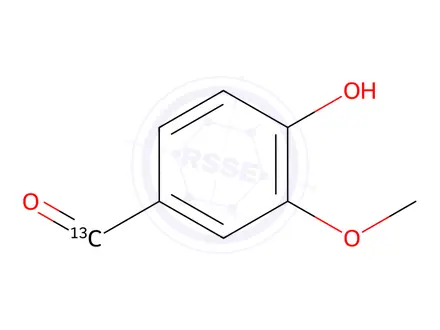 Chemical structure of Vanillin-13C1A